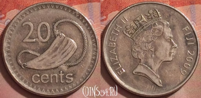 Фиджи 20 центов 2009 года, KM# 121, 275k-064