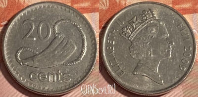 Фиджи 20 центов 2009 года, KM# 121, 312r-108