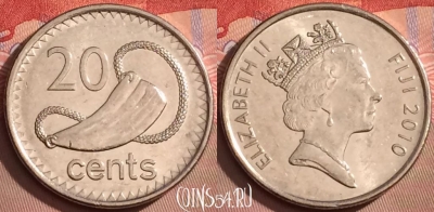 Фиджи 20 центов 2010 года, KM# 121, 087l-137