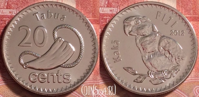 Фиджи 20 центов 2012 года, KM# 334, UNC, 261j-046
