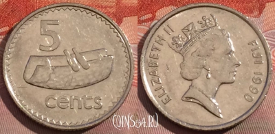 Фиджи 5 центов 1990 года, KM# 51a, 264a-051