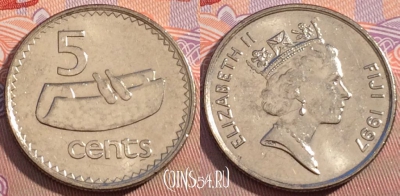Фиджи 5 центов 1997 года, KM# 51a, 098b-005