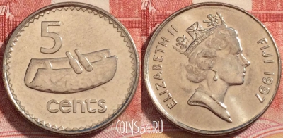 Фиджи 5 центов 1997 года, KM# 51a, 258-017