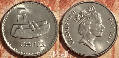 Фиджи 5 центов 1997 года, KM# 51a, 488р-020 ♛