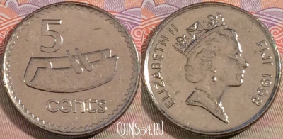 Фиджи 5 центов 1998 года, KM# 51a, 135b-083