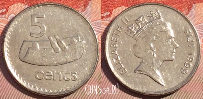 Фиджи 5 центов 1999 года, KM# 51a, 085c-058