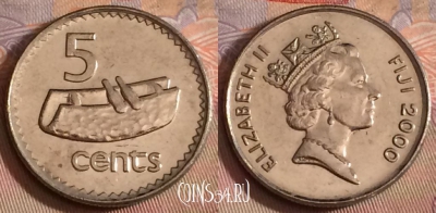 Фиджи 5 центов 2000 года, KM# 51a, 270b-119