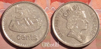 Фиджи 5 центов 2009 года, KM# 119, 078b-037
