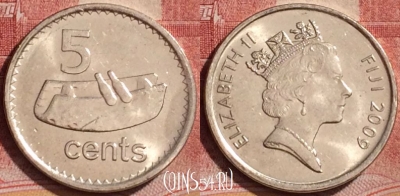 Фиджи 5 центов 2009 года, KM# 119, 174l-077