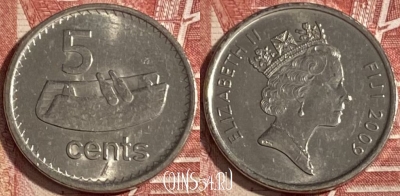 Фиджи 5 центов 2009 года, KM# 119, 330r-006