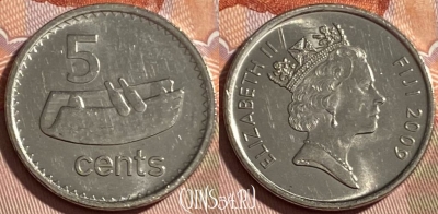 Фиджи 5 центов 2009 года, KM# 119, 489р-073
