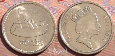 Фиджи 5 центов 2010 года, KM# 119, 095c-012
