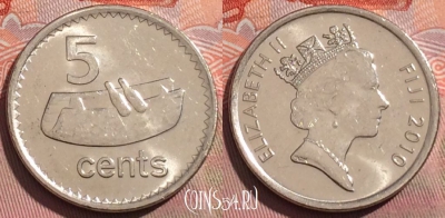 Фиджи 5 центов 2010 года, KM# 119, 254a-136