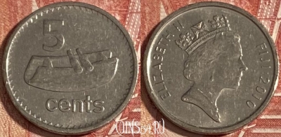 Фиджи 5 центов 2010 года, KM# 119, 326r-144