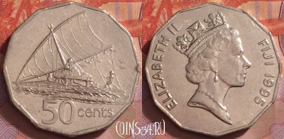 Фиджи 50 центов 1995 года, KM# 54a, 275k-126