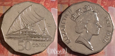Фиджи 50 центов 1998 года, KM# 54a, 174a-096
