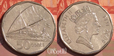 Фиджи 50 центов 2009 года, KM# 122, 077d-055