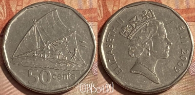Фиджи 50 центов 2009 года, KM# 122, 121r-115 ♛
