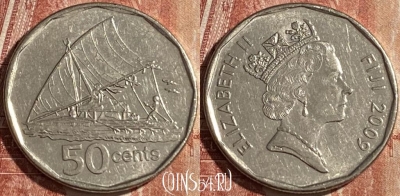 Фиджи 50 центов 2009 года, KM# 122, 129r-102 ♛