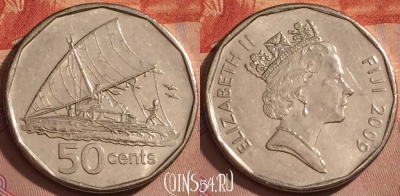 Фиджи 50 центов 2009 года, KM# 122, 376k-102
