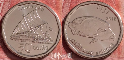 Фиджи 50 центов 2012 года, KM# 335, UNC, 270j-020