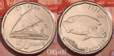 Фиджи 50 центов 2012 года, KM# 335, UNC, 245-141