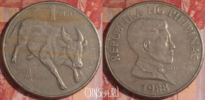 Филиппины 1 писо 1988 года, KM# 243.1, 155a-023