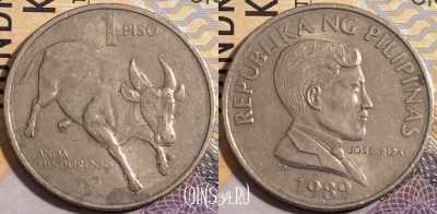 Филиппины 1 писо 1989 года, KM# 243.1, 195-086