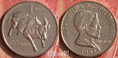 Филиппины 1 писо 1992 года, KM# 243.2, 337n-028