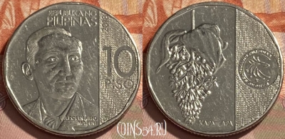 Филиппины 10 писо 2018 года, KM# 303, 495р-072 ♛