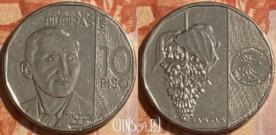 Филиппины 10 писо 2019 года, KM# 303, 210r-081 ♛