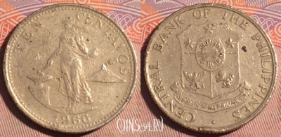 Филиппины 10 сентаво 1966 года, KM# 188, 195a-142