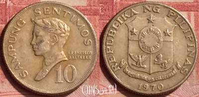 Филиппины 10 сентимо 1970 года, KM# 198, 051l-150