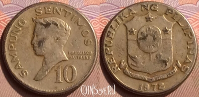 Филиппины 10 сентаво 1972 года, KM# 198, 423-024