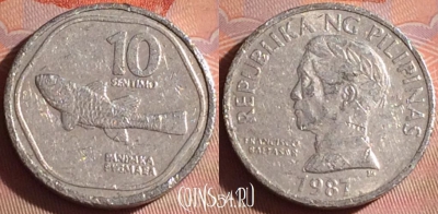 Филиппины 10 сентимо 1987 года, KM# 240, 049i-146