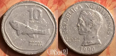 Филиппины 10 сентимо 1990 года, KM# 240, 120n-036
