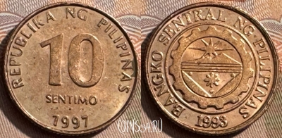 Филиппины 10 сентимо 1997 года, KM# 270, 292s-074
