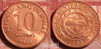 Филиппины 10 сентимо 2009 года, KM# 270, 251l-005