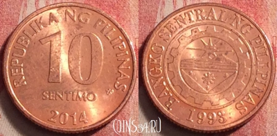 Филиппины 10 сентимо 2014 года, KM# 270, 201j-077