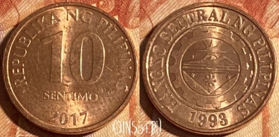 Филиппины 10 сентимо 2017 года, KM# 270, 281r-002