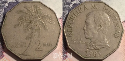 Филиппины 2 писо 1983 года, KM# 244, a067-132