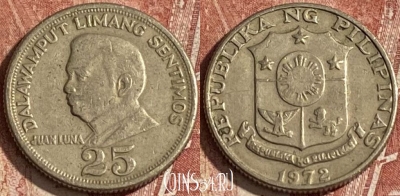 Филиппины 25 сентимо 1972 года, KM# 199, 150r-054