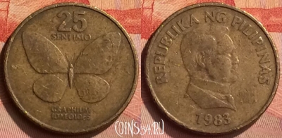 Филиппины 25 сентимо 1983 года, KM# 241.1, 251n-110