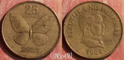 Филиппины 25 сентимо 1984 года, KM# 241.1, 426-035