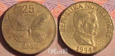 Филиппины 25 сентимо 1994 года, KM# 241.2, 197a-109