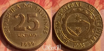 Филиппины 25 сентимо 1999 года, KM# 271, 070n-057