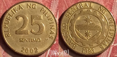 Филиппины 25 сентимо 2002 года, KM# 271, 187n-026