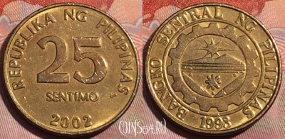 Филиппины 25 сентимо 2002 года, KM# 271, 261a-034