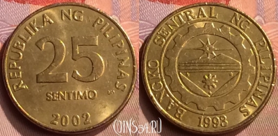 Филиппины 25 сентимо 2002 года, KM# 271, 418-087