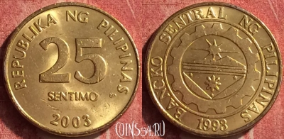 Филиппины 25 сентимо 2003 года, KM# 271, 372n-072